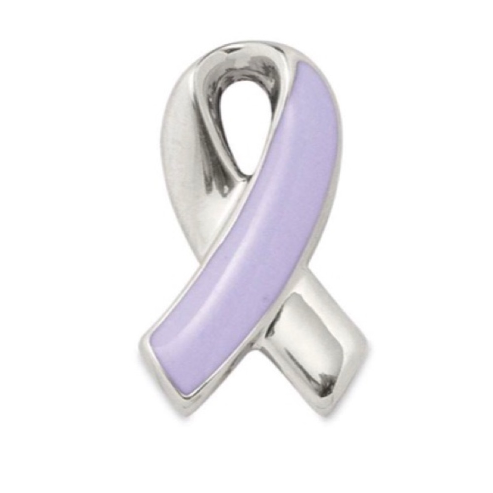 KEEP Awareness lavender purple silver ribbon charm